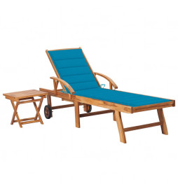 Chaise longue avec table et...