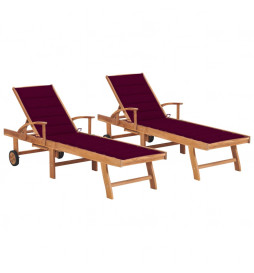 Chaises longues 2 pcs avec...