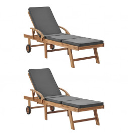 Chaises longues et coussins...
