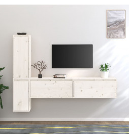 Meubles TV 4 pcs Blanc Bois...