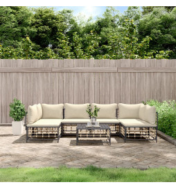 Salon de jardin 7 pcs avec...