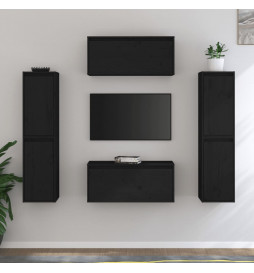 Meubles TV 6 pcs Noir Bois...