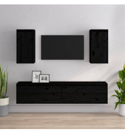 Meubles TV 4 pcs Noir Bois...