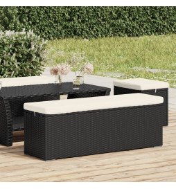Banc pouf avec coussin noir...