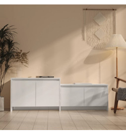 Meuble TV Blanc brillant...
