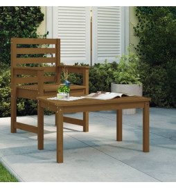 Table de jardin marron miel...