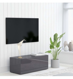Meuble TV Gris brillant...