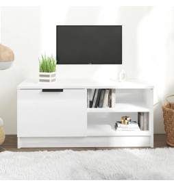 Meuble TV Blanc brillant...