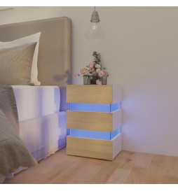 Table de chevet à LED Blanc...