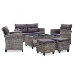 Salon de jardin 6 pcs avec...