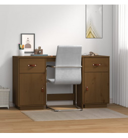 Bureau avec armoires Marron...
