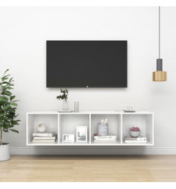 Meuble TV mural Blanc...