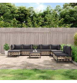 Salon de jardin 10 pcs avec...