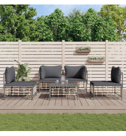 Salon de jardin 5 pcs avec...