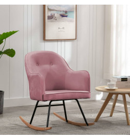Chaise à bascule Rose Velours