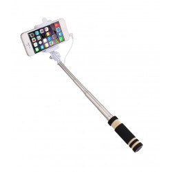Mini Perche Selfie pour Smartphone avec Cable Jack Selfie Stick Android IOS Réglable Bouton Photo 