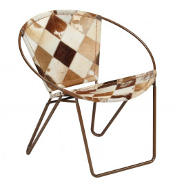 Chaise Losange Marron Cuir...