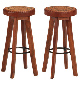 Tabourets de bar 2 pcs Cuir...