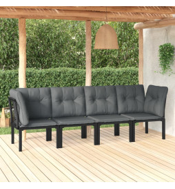 Salon de jardin 4 pcs noir...