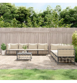 Salon de jardin 9 pcs avec...