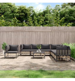 Salon de jardin 9 pcs avec...
