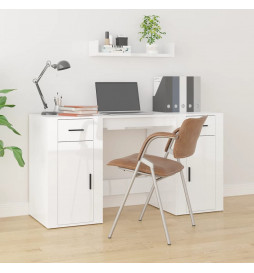 Bureau avec armoire blanc...
