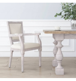 Chaise à manger beige lin