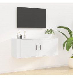 Meuble TV mural Blanc...