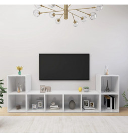 Meubles TV 4 pcs Blanc...