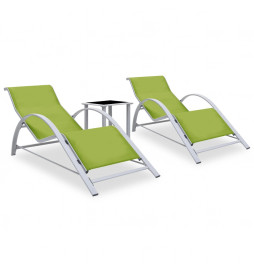 Chaises longues 2 pcs avec...