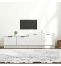 Meuble TV Blanc brillant...