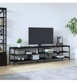 Meuble TV noir 200x30x50 cm...