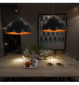 2 pcs Plafonniers Noir et...