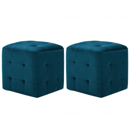 2 pcs Tables de chevet Bleu...