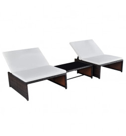 Chaises longues 2 pcs avec...