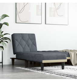 Chaise longue gris foncé...