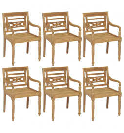 Chaises Batavia 6 pcs Bois...