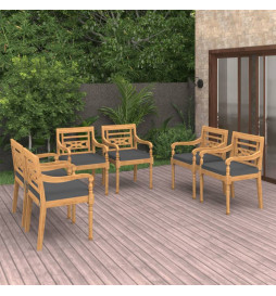 Chaises Batavia 6 pcs avec...