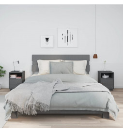 Tables de chevet 2 pcs Gris...