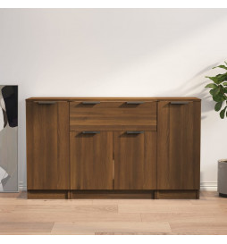 Buffets 3 pcs Chêne marron...