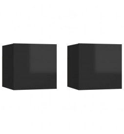 Tables de chevet 2 pcs Noir...