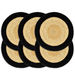 Napperons 6 pcs Naturel et...