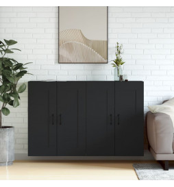 Armoires murales 2 pcs noir...