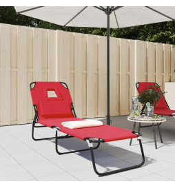 Chaise longue pliante rouge...