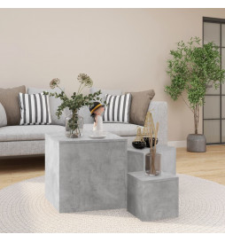 Tables d'appoint 3 pcs Gris...