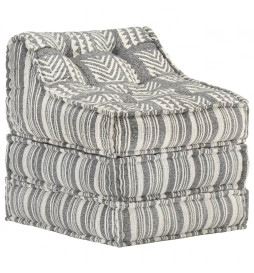 Pouf modulaire Gris rayé Tissu