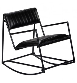 Chaise à bascule Noir Cuir...