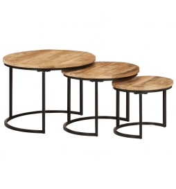 Tables gigognes 3 pcs bois...
