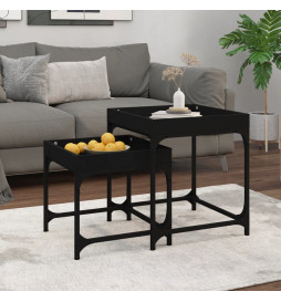 Tables d'appoint 2 pcs Noir...