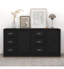 Buffets 2 pcs noir bois...